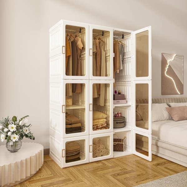 LEMARI BAJU TRANSPARAN MINIMALIS 15 BOX 3 HANGER — gambar 1 dari 3